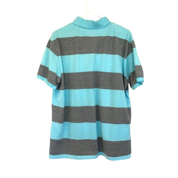 St. John's Bay Men's 2-Button Cotton Polo Shirt Short Sleeve Striped Size XL - Picture 2 of 11
